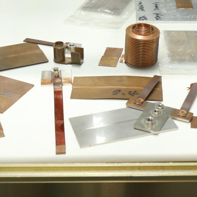 Close-up of YAG laser welding head