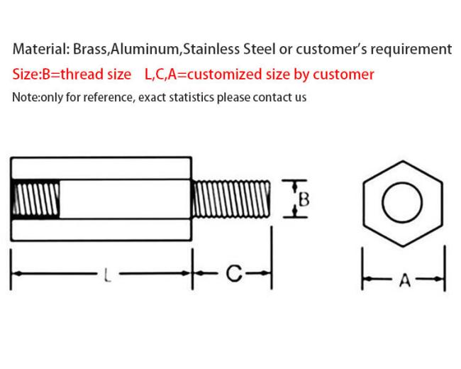 Stainless Steel Hex Standoff Male to Female Spacer Hexagon Precision Machining Part