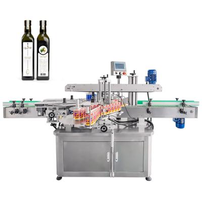 China Automatic Double Side Flat Label Machine Square Can Bucket Hexagon Jar Bottle Sticker Wrap Around Labeller for sale