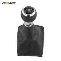 China Custom Car Genuine Leather Boot Manual Speed 5 Gear Stick Shift Lever Knob For Audi A3 5/6 for sale
