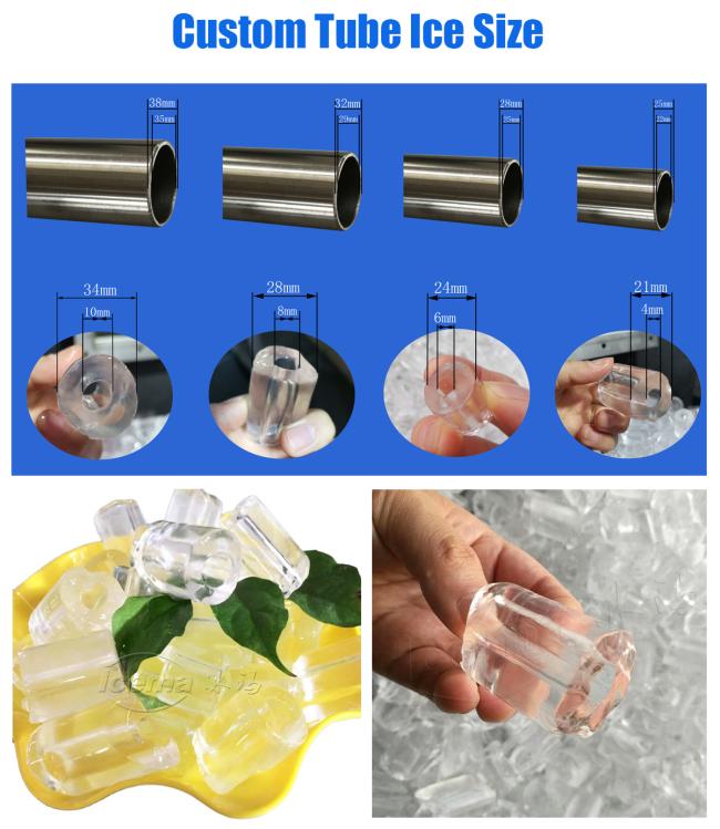 Finished tube ice samples