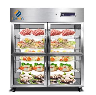 China 780L Kitchen Worktable Refrigerator Freezer With Four Doors for sale