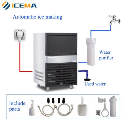 China The Nissan 50 kg stainless steel commercial ice cube machine can be customized to size ice cubes for use in bars for sale