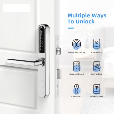 China Swing Sliding Door Aluminium Door Lock Smart Ultrathin Bluetooth Fingerprint Mechanical Key for sale