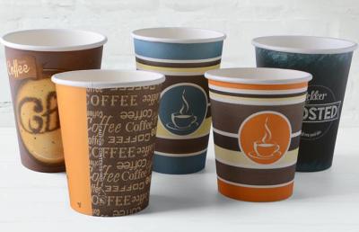 China Disposable white paper coffee cups bulk paper coffee cups black paper coffee cups for sale