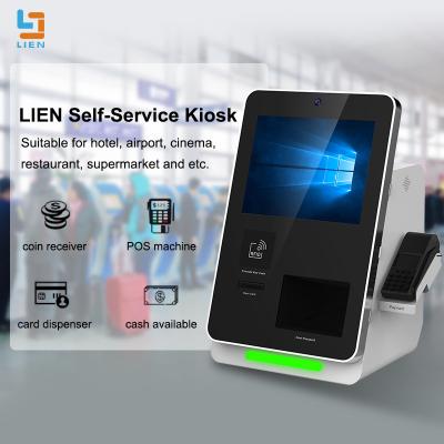 China Tabletop Self Check In Kiosks With Room Card Dispenser Function for sale
