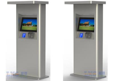 China Semi Outdoor Card Payment Touch Screen Free Standing Stainless Steel Kiosk Self Service for sale