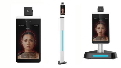 China 2MP Network Tablet  FCC Facial Recognition Temperature Scanner DC12V for sale