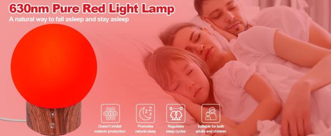 10000Lux Sleep Aid Lamp front view showing red light therapy design