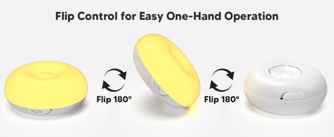 Night light in nursery setting with flip control visible