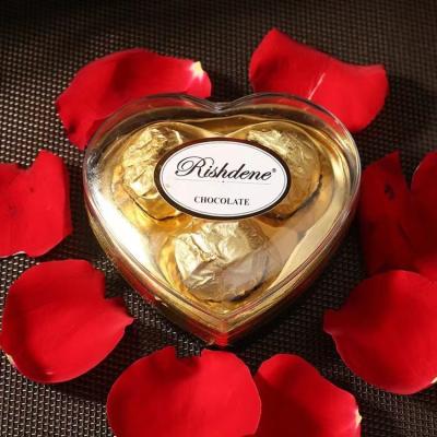 China 3PCS Palm Oil Heart Shape Boxes Sweet Chocolates With Peanut for sale