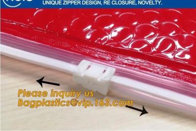 中国 レーザー光線写真工場光沢がある金化粧品袋のジッパーのプラスチック・バッグのジップ ロック式のスライダーは郵便利用者の金属泡ジッパーのbageaにパッドを入れました 販売のため