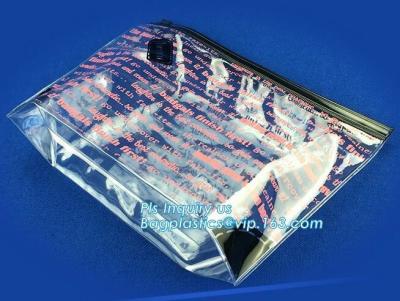 Chine sachet en plastique givré de sac de tirette de glisseur de PVC avec sac de PVC de tirette le poly de fermeture éclair rescellable de glisseur, sac cosmétique avec le zippe de glisseur à vendre
