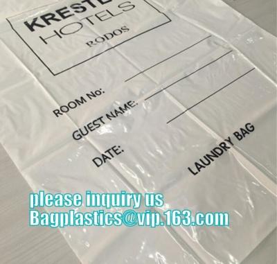 Chine le logo fait sur commande a imprimé les sacs de vêtement transparents en plastique de nettoyage à sec pour des robes, laundr d'hôtel de LDPE de pe clair commercial poly à vendre