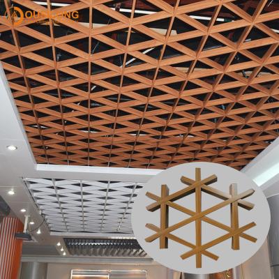 China Soundproof Latticed Grille Suspended Metal Ceiling Akzo Nobel Powder Coating / False Grille Ceiling for sale