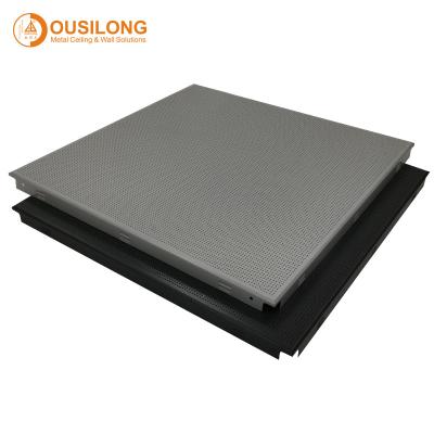 China Perforated Snap Clip in Ceiling 600 x 600 Acoustic Aluminum Aluminium Drop Down Ceiling Tiles for sale