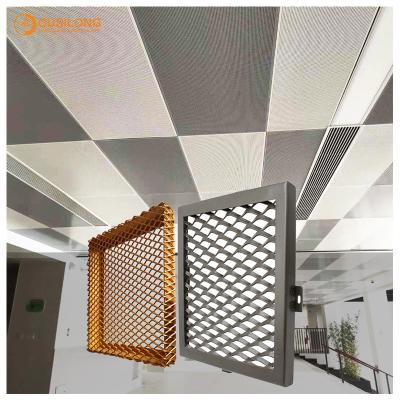 China Metal Mesh Commercial Ceiling Tiles for building decoration Aluminum Grid Plate for sale