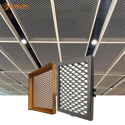 China Metal Mesh Grid Plate Commercial Ceiling Tiles for Building Interior Decoration for sale