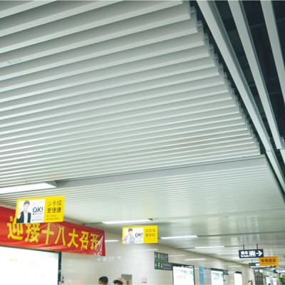 China Decorative Commercial Metal Strip Aluminium / Aluminium Baffle Ceiling Panels 35mm Width 150mm Height for sale