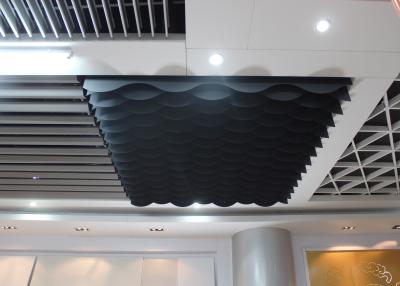 China Custom Color Strip Commercial Ceiling Tiles / Waved shaped Blade Ceiling for sale