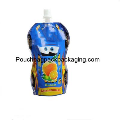 China preformed juice spout bag, laminated juice bag with nozzle and spout for sale