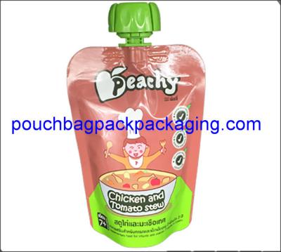 China Baby drinks food spouted bags, stand up pouch with spout for fruit juice milk packaging for sale