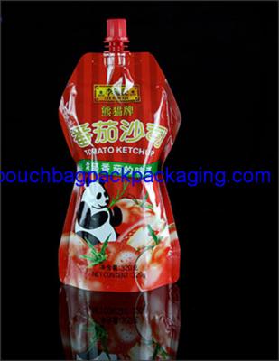China Custom printed stand Spout pouches for juice beverage sauce ketchup 320 g for sale