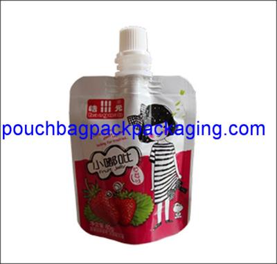 China Aluminum foil spout pouch, High barrier laminated stand up spout pouch shape bag for juice packaging for sale