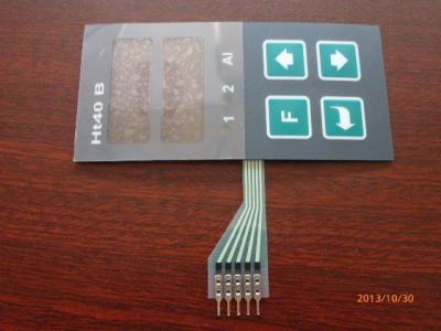 China Custom Metal Dome PCB Membrane Switch Panel , With Black Overlay for sale