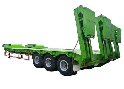 China Green 12ft 2 Axle Low Bed Semi Trailer Q345B Detachable Gooseneck for sale