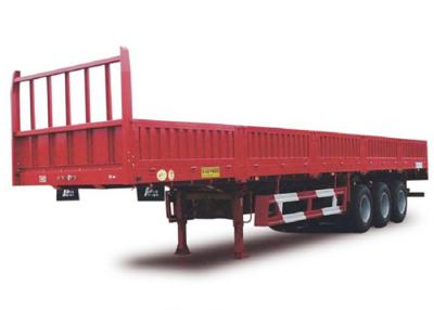 China Bulk Cargo 24V Flatbed Semi Trailer 300cm Triple Axle Equipment for sale
