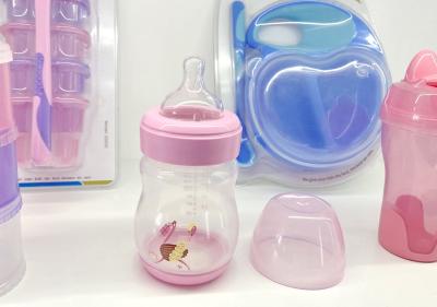 China Food Grade Silicone Nipple Wide Neck Baby Feeding Bottle BPA Free PP Plastic Milk Bottles for sale
