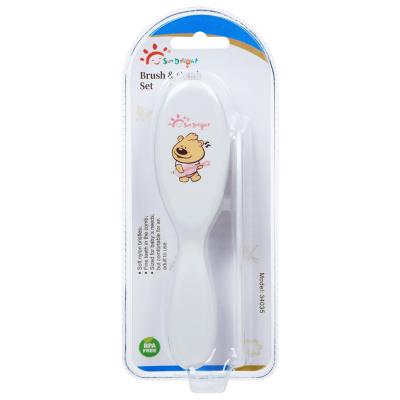 China White ABS Nylon Adult Baby Infant Comb And Brush Set for sale