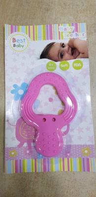 China Safe Strawberry 3 Month Silicone Baby Rubber Teether for sale