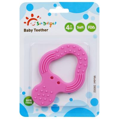 China Tear Strength 3 Month Baby Silicone Teether Customized logo for sale
