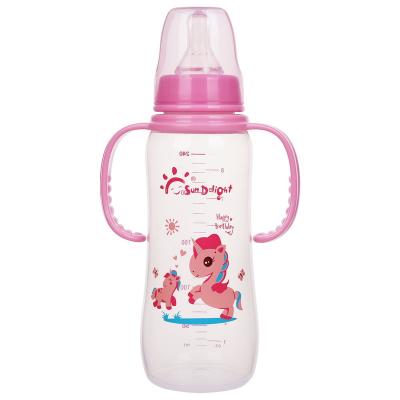 China 8oz 240ml Newborn Baby Feeding Bottle With Two Handle for sale