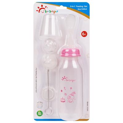 China OEM 240ml Polypropylene Baby Bottles Soft Tip Juice Feeder for sale