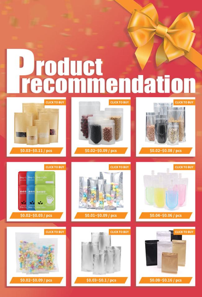 Customizable transparent pe stand up with zipper plastic packing bag food packaging Zip lockk bag