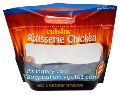 China Resealable Grease Proof Bags, Grilled Chicken Bag, Stand Up Roasted  Packaging, Hot Roast Pouch Anti Fog for sale