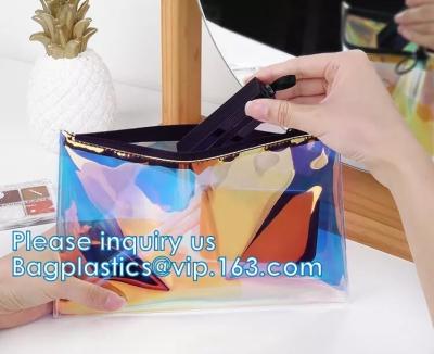 China BRILHO HOLOGRÁFICO, saco cosmético do laser do PVC de TPU, organizador Bags da composição, Jelly Purse, arti'culo de tocador de suspensão à venda