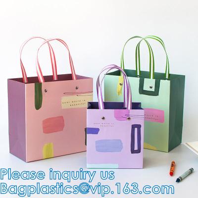China Luxury Shopping Bags, Matte Modern Embossed Birthday Merchandise Clothing Business Store Wedding Guests for sale