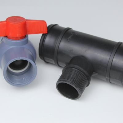 Китай Синий черный PVC шаровой клапан OEM Пластиковый шаровый клапан в сельскохозяйственной промышленности продается