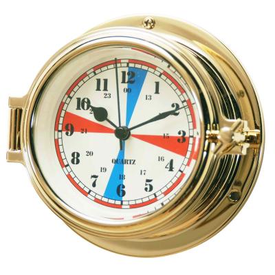 China 180mm Brass Quartz Clock Radio Room Clock Marine Nautical Instrument for sale