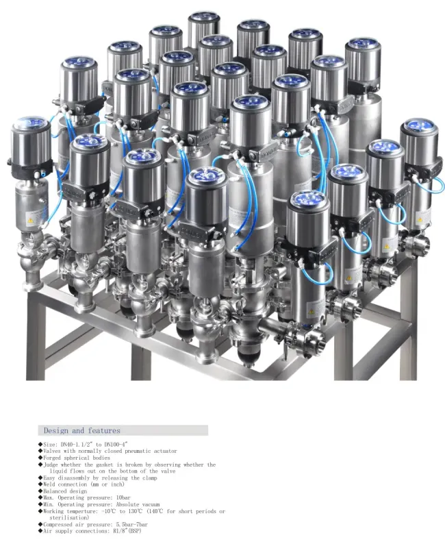 3A Hygienic Double-Seat Mixing Proof Valve for Food Beverage Processing