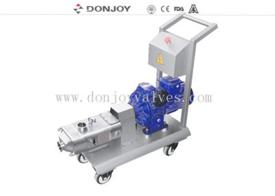 China Milk Cheese Ferrule 1 Inch Sanitary Screw Pump With Trolley for sale
