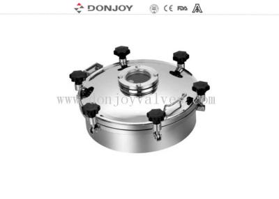 China 400mm Weled Pressure Food Tank Manhole Cover With Flange Sight Glass for sale