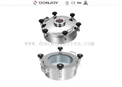 China Φ600mm Sanitary Grade Tank Manway With Sight Glass for sale