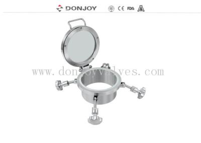 China SS316L 500*100mm Glass Pressure Manhole Cover For Beverage Tank for sale