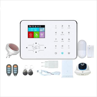 Cina Glomarket Tuya WIFI+GSM/GPRS Home Alarm Security System With Motion Detector Wireless Anti Theft Security Alarm in vendita