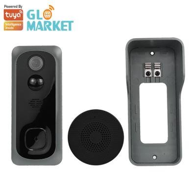 中国 Glomarket Tuya 1080P屋外電池のドアベルの無線電信2の方法は家のための夜間視界のスマートなビデオ ドアベルによって話す 販売のため